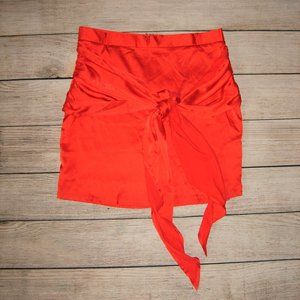Sleek 'Fit Wrap-Front Satin Mini Skirt M